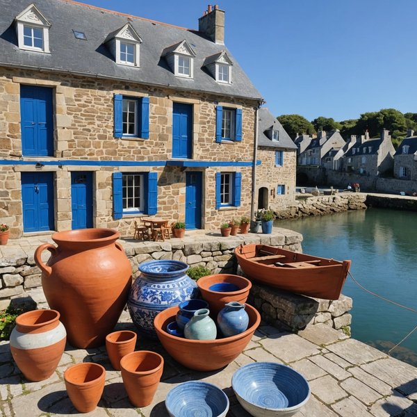 Où peut-on trouver une maison de vacances en Bretagne avec des ateliers de poterie et des excursions en mer?
