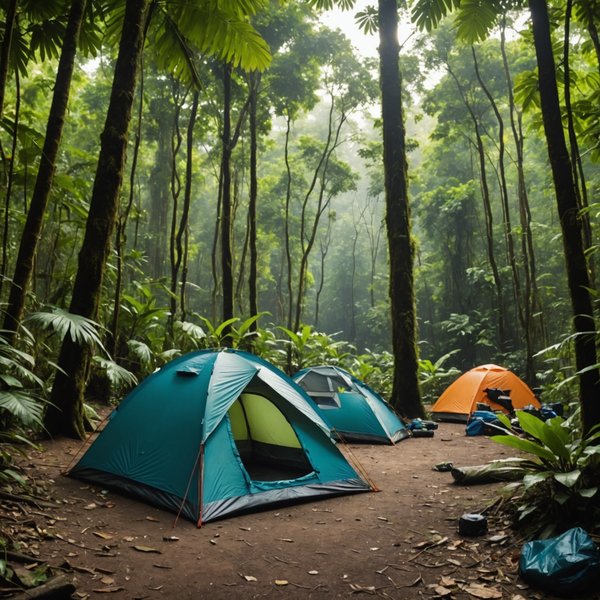 Quels sont les équipements indispensables pour un camping en région de jungle dense?